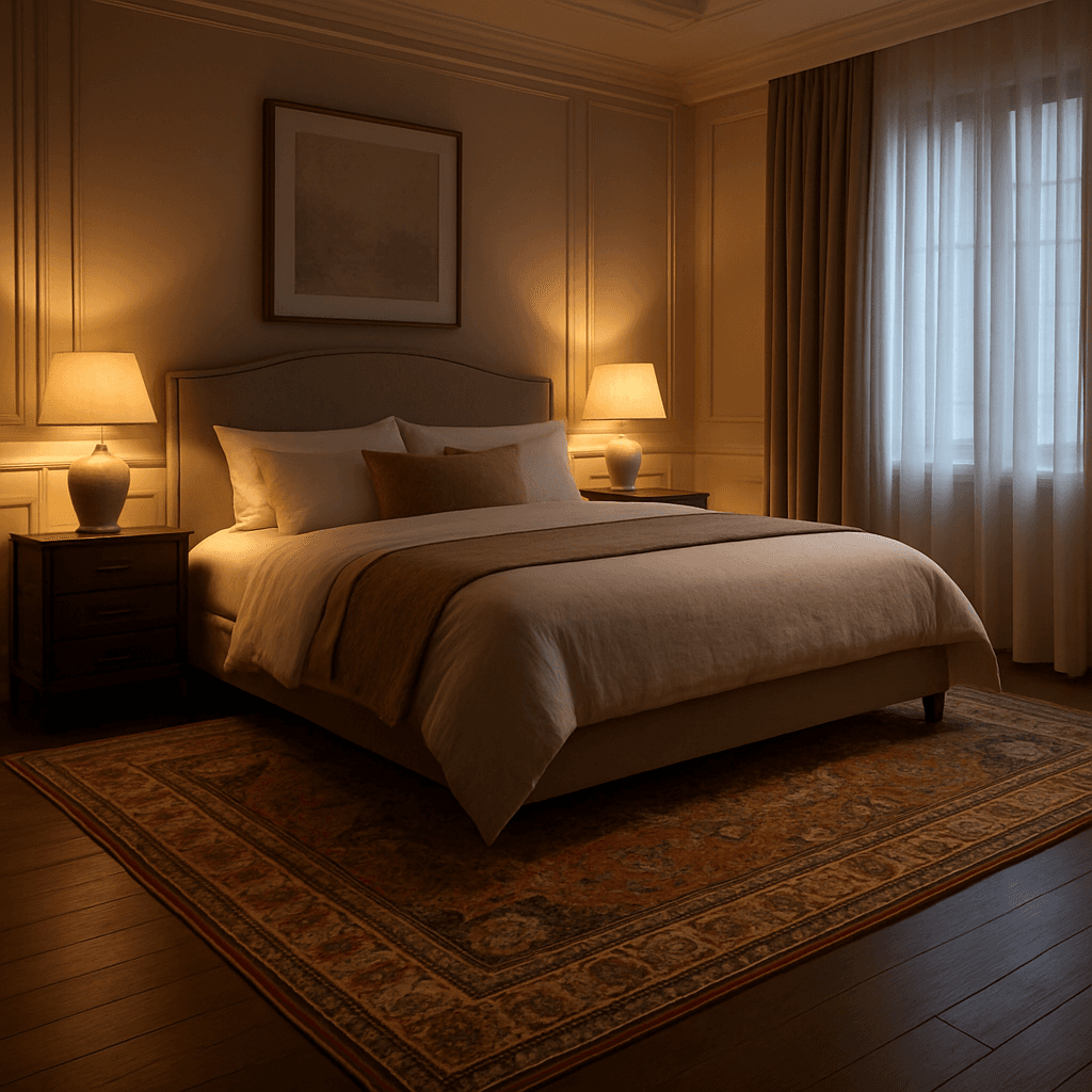Bedroom Elegance handmade rug project in India